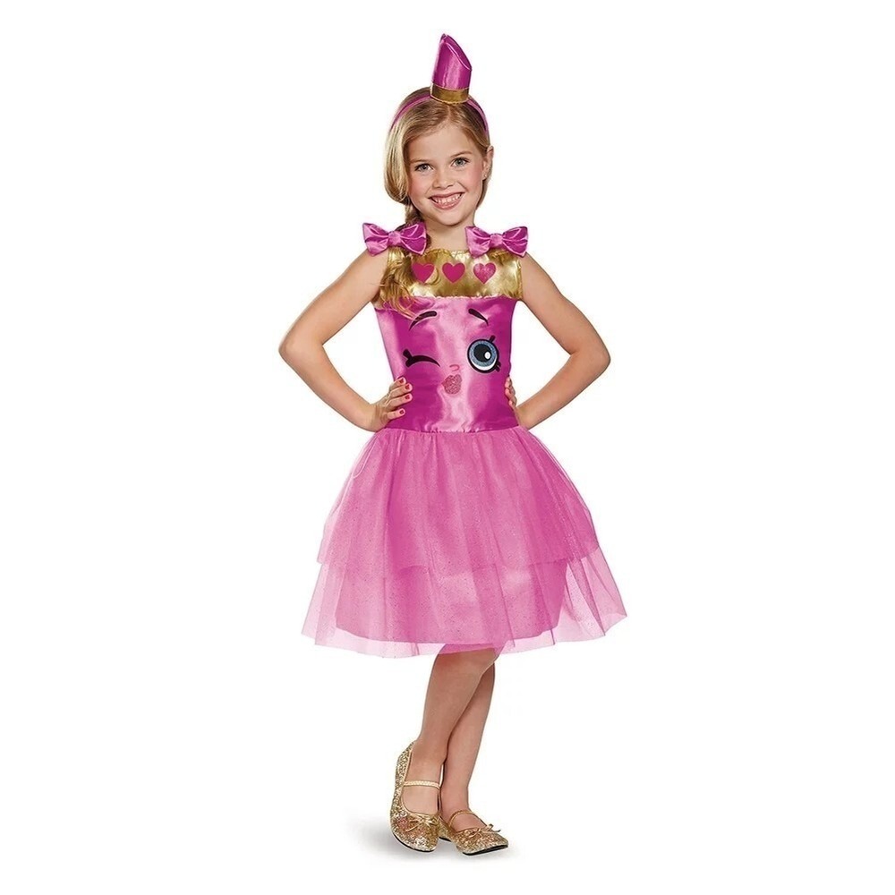 Shopkins Lippy Lips‎ Girls Costume Medium 7-8 – Pink Dress by Disguise